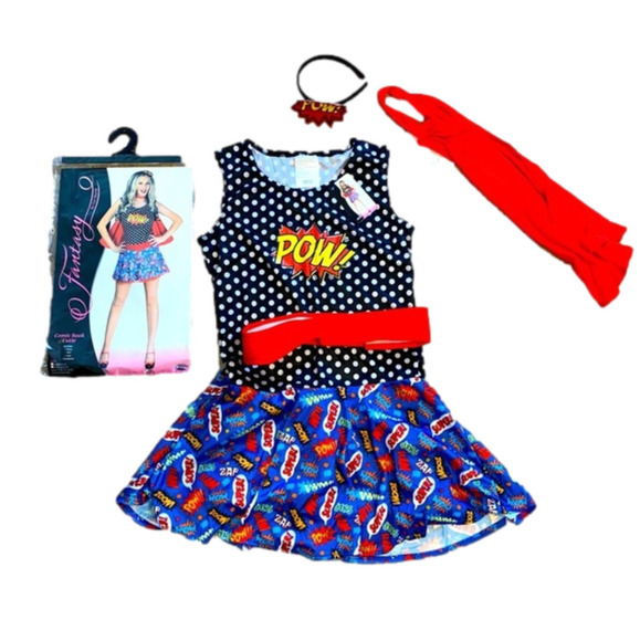 2/$30 Fantasy By Funworks Comic Book Cutie 4 Piece Halloween Costume Size M-L - Picture 1 of 3
